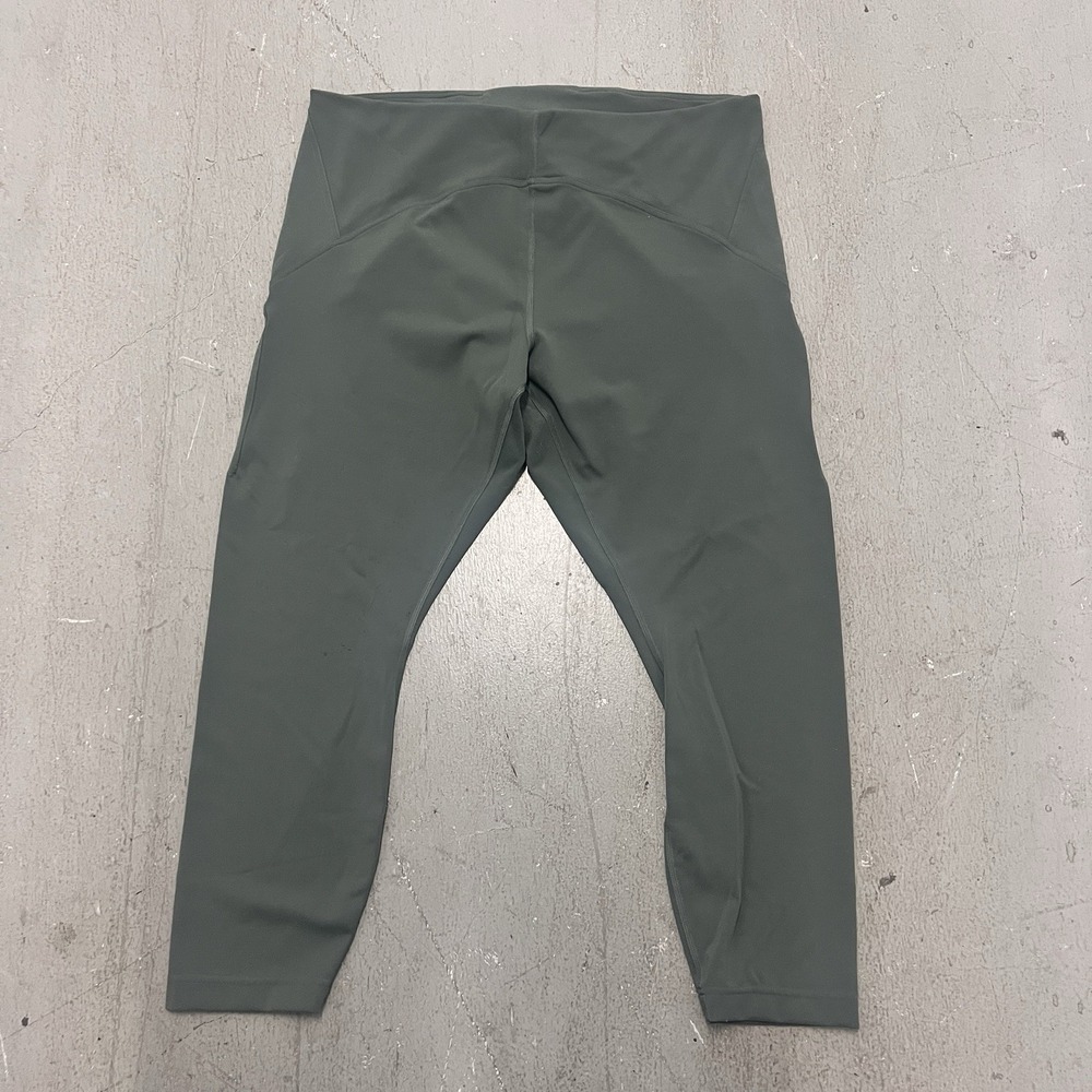 Lululemon Women's Size 18 Align‎ Ribbed HR High Rise Pant Green Leggings Workout